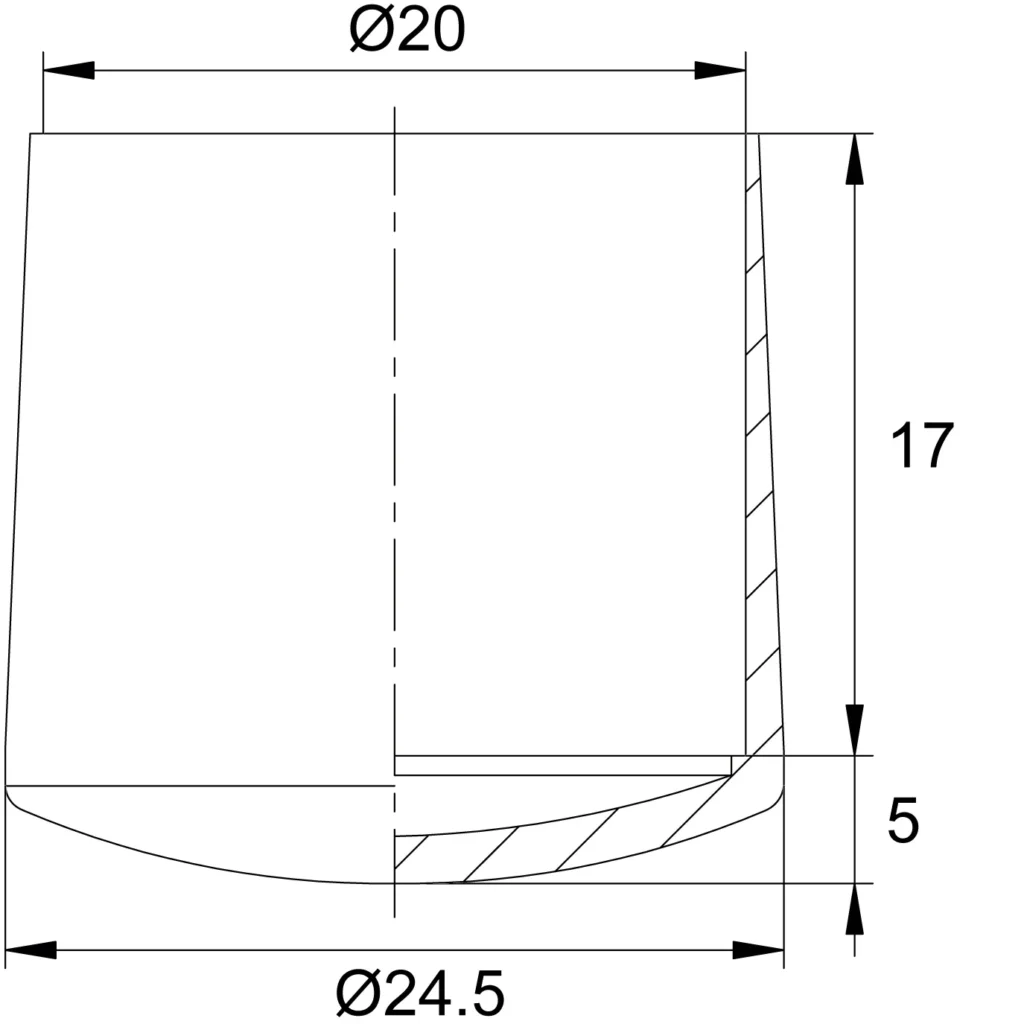 Заглушка пластиковая для труб Ø20 мм, наружная, серая