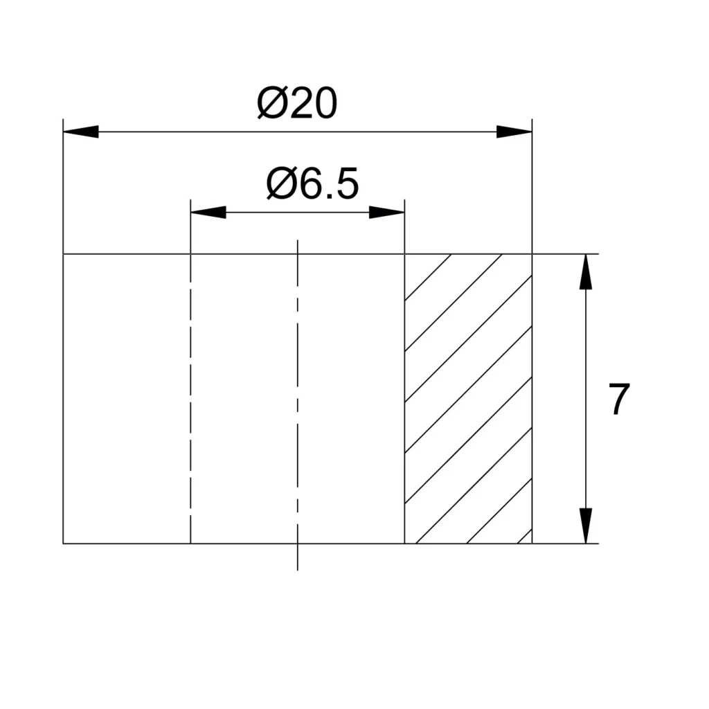 Шайба пласт./втулка с внешним d20мм/внутр. d6,5мм черная