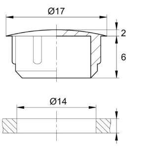 Заглушка под отверстие d14 черная