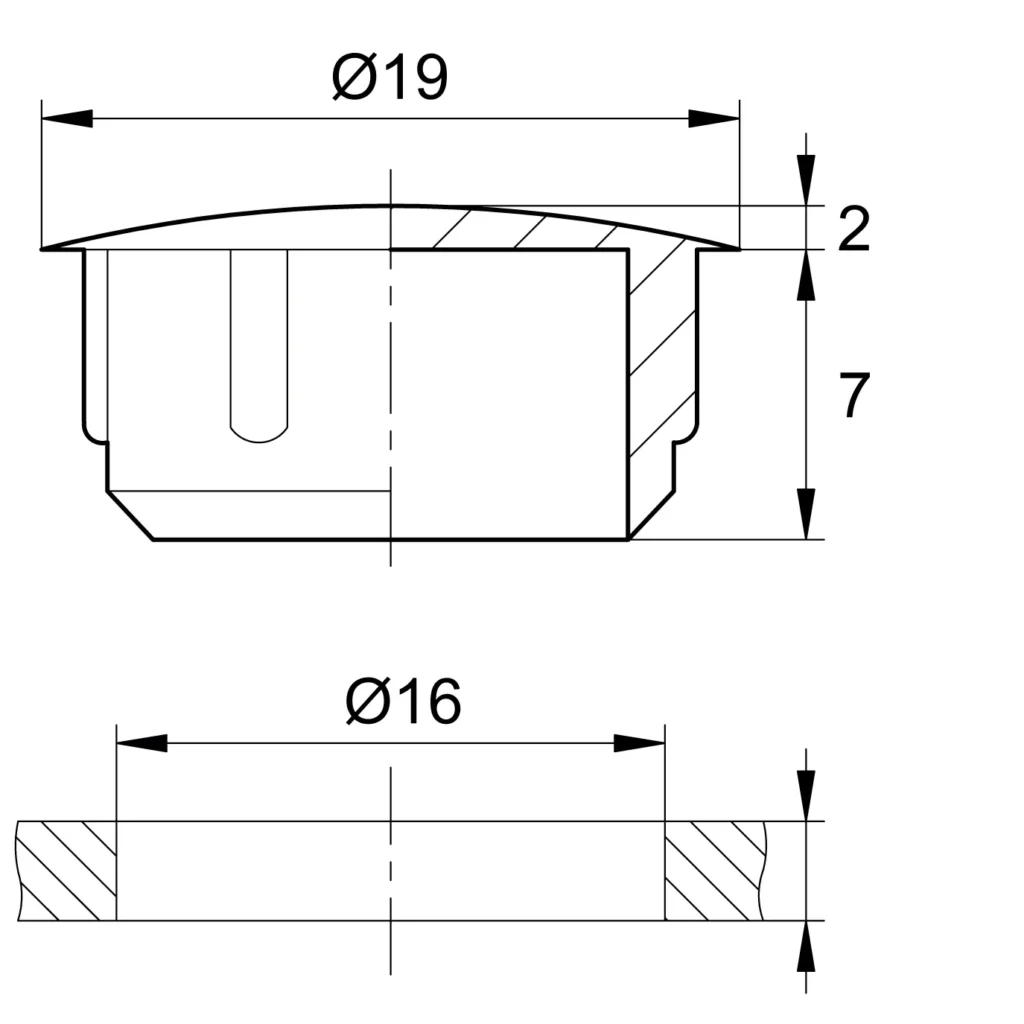 Заглушка под отверстие d16 черная