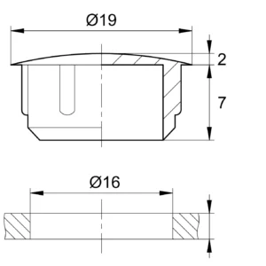 Заглушка под отверстие d16 черная