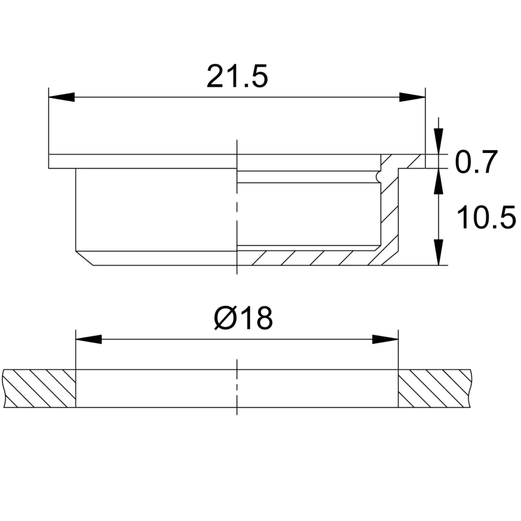 Пробка пласт. универс. под отвер.Ø18 мм, Серия ST, бесцветная