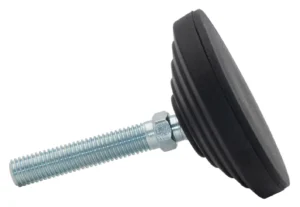 Опора регулируемая шарнирная М12х80 D80 мм, противоскользящяя, черная