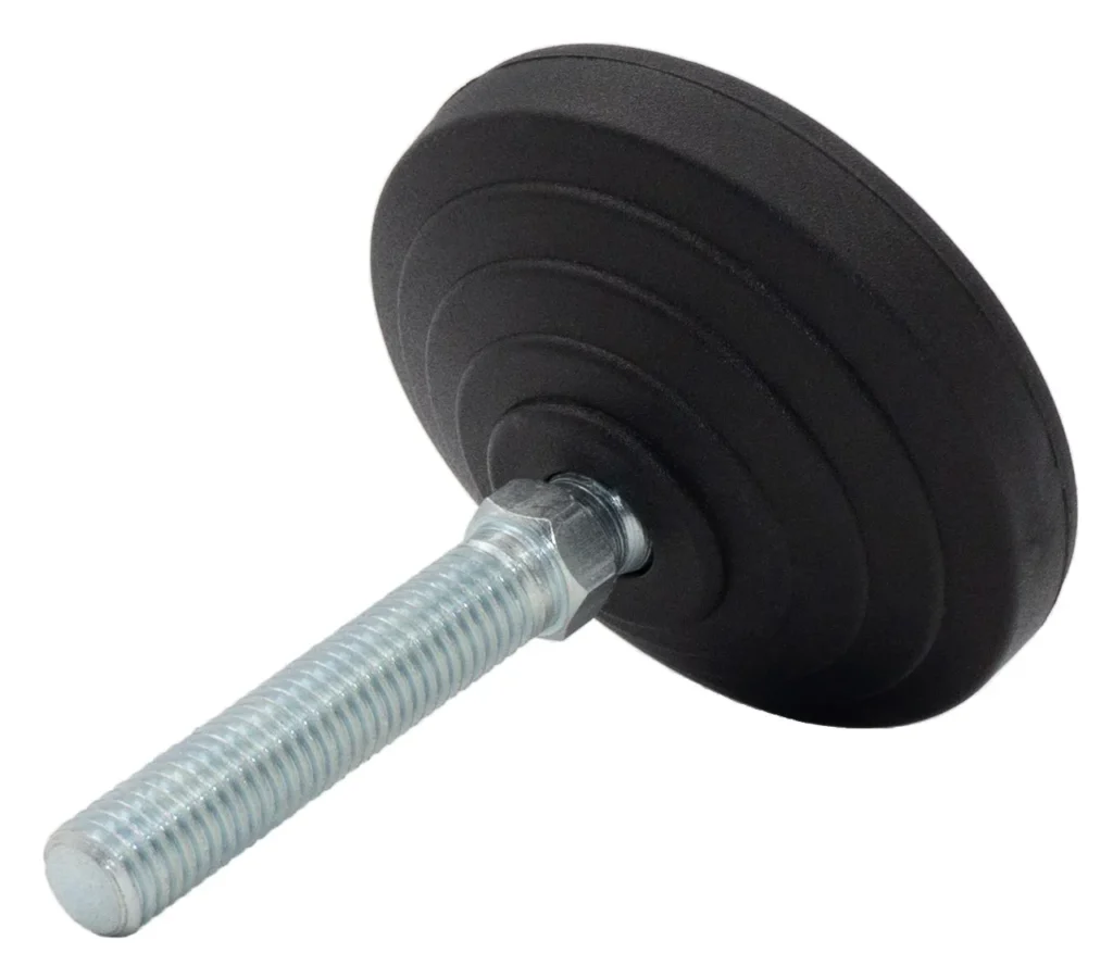 Опора регулируемая шарнирная М12х100 D80 мм, противоскользящяя, черная