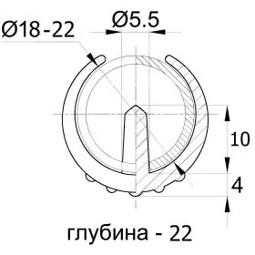 Опора пластиковая универсальная для трубы 18-22 мм, серый