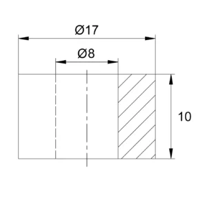 Шайба пласт./втулка с внешним d17мм/внутр. d8мм черная