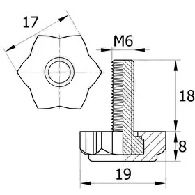 Опора резьбовая ОР 19- 6х18, прозрачная