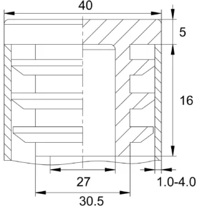 Заглушка квадратная для труб 40х40 мм, графитовый серый