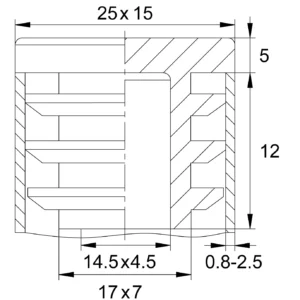 Заглушка пласт. прямоугольная для труб 15х25, стенкой 0,8-2.0 мм, пр, белая RAL 9010