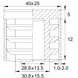 Заглушка пластиковая прямоугольная для труб 25х40, стенкой 0,8-3.0 мм, практичная, белая