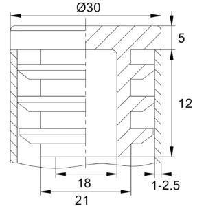 Заглушка для труб Ø30 мм, внутр. стенка трубы 0.8-3.0мм практич., белая кремовая RAL9010