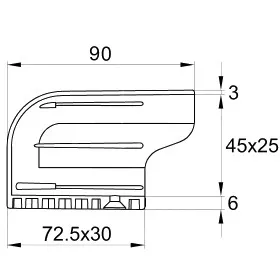 Опора наконечник эстетичный для труб овального сечения, вертикальный,25х45мм, травяно(вн25-45-6018Н)