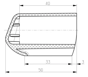 Опора наконечник пластиковый эстетичный для труб овального сеч. 20х40мм, желтый