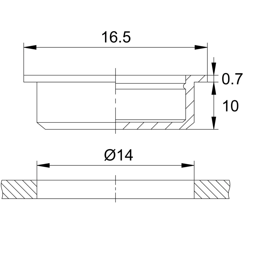 Пробка пласт. универс. под отвер.Ø14 мм, Серия ST, бесцветная