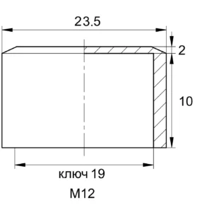 Колпачок на болт/гайку М12, черный, плоский, RAL 9017