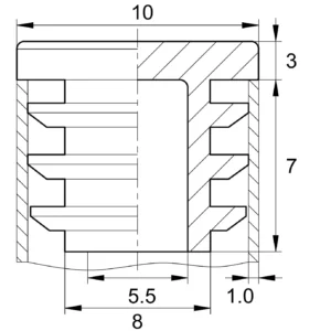 Заглушка для труб квадратного сечения 10х10 мм, черная