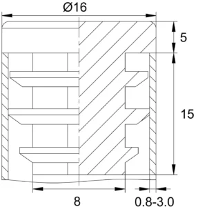 Заглушка НОВАЯ круглая Ø16 мм для труб стенкой 0,8-2 мм, практичная, черная