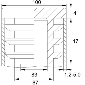 Заглушка квадратная для труб 100х100 мм, черная