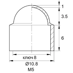 Колпачок пластиковый НОВЫЙ на болт/гайку М5, серия TPD, белый