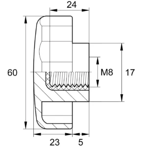 Барашек 60мм,М8, черный