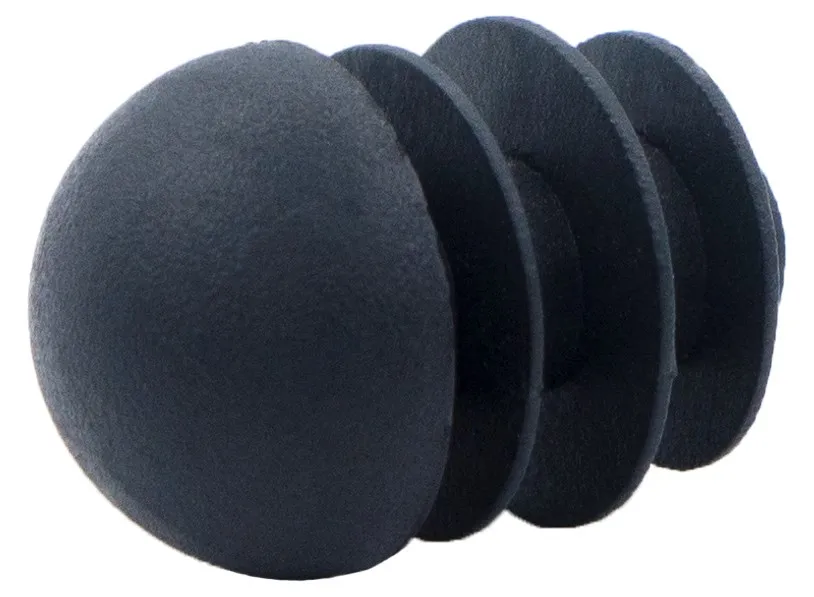 Заглушка круглая Ø16 мм сферическая с рад. ребрами, серия ILTT 16СФЧН-16СЧН, черная