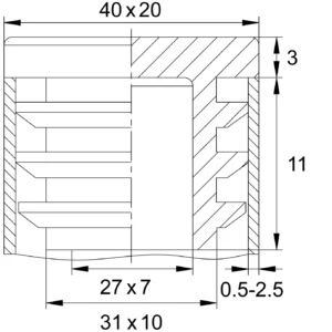 Заглушка для труб овального сечения 20х40, черная