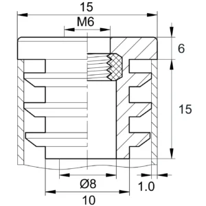 Заглушка 15-15М6 металлическая резьба белая