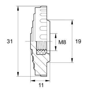 Барашек 31мм,М8 (комплект),черный