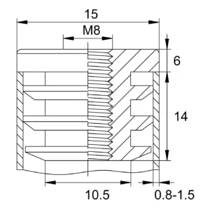 Заглушка 15-15М8 пластмассовая резьба черная