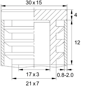 Заглушка для труб овального сечения 15х30, светло-голубая RAL 5012