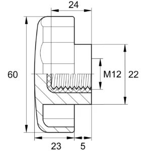 Барашек 60мм,М12, черный