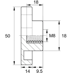 Барашек 50мм,М8, белый