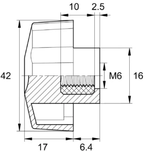 Барашек 42мм,М6, белый