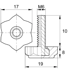 Опора резьбовая ОР 19- 6х10, серая