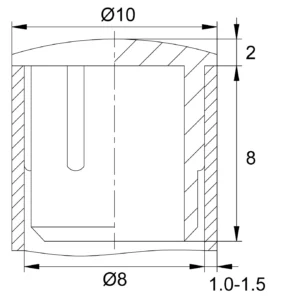 Заглушка пластиковая круглая Ø10 мм, стенка 1.0 мм, хромированная