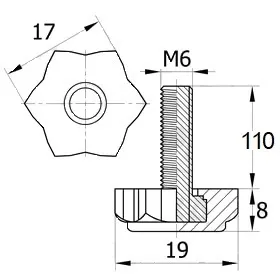 Опора резьбовая ОР 19-6х110, черная