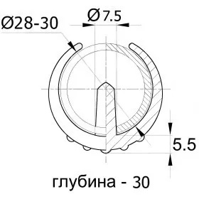Опора пластиковая универсальная для трубы 28-30 мм, черный
