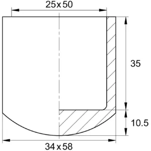 Заглушка пластиковая прямоугольная для труб 25х50 мм, наружная, белая