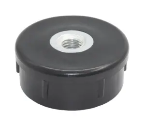 Заглушка для труб круглого сечения диаметром 50 мм с резьбой М10, черная