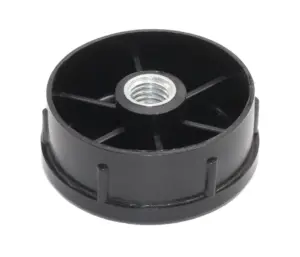 Заглушка для труб круглого сечения диаметром 50 мм с резьбой М10, черная