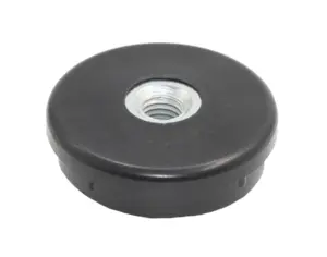 Заглушка для труб круглого сечения диаметром 50 мм с резьбой М10, укороченная, черная