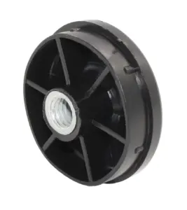 Заглушка для труб круглого сечения диаметром 50 мм с резьбой М10, укороченная, черная