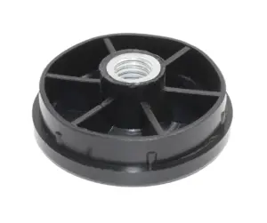 Заглушка для труб круглого сечения диаметром 50 мм с резьбой М8, укороченная, черная