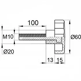 Фиксатор d60мм М10х100 черный